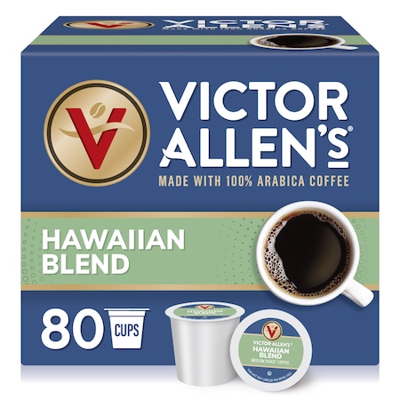 Victor Allen Victor Allen's Coffee Hawaiian Blend, Medium Roast, 80 Count, Single Serve Coffee Pods for Keurig K-Cup Brewers (formerly Kona Blend), PK80 FG014610RV